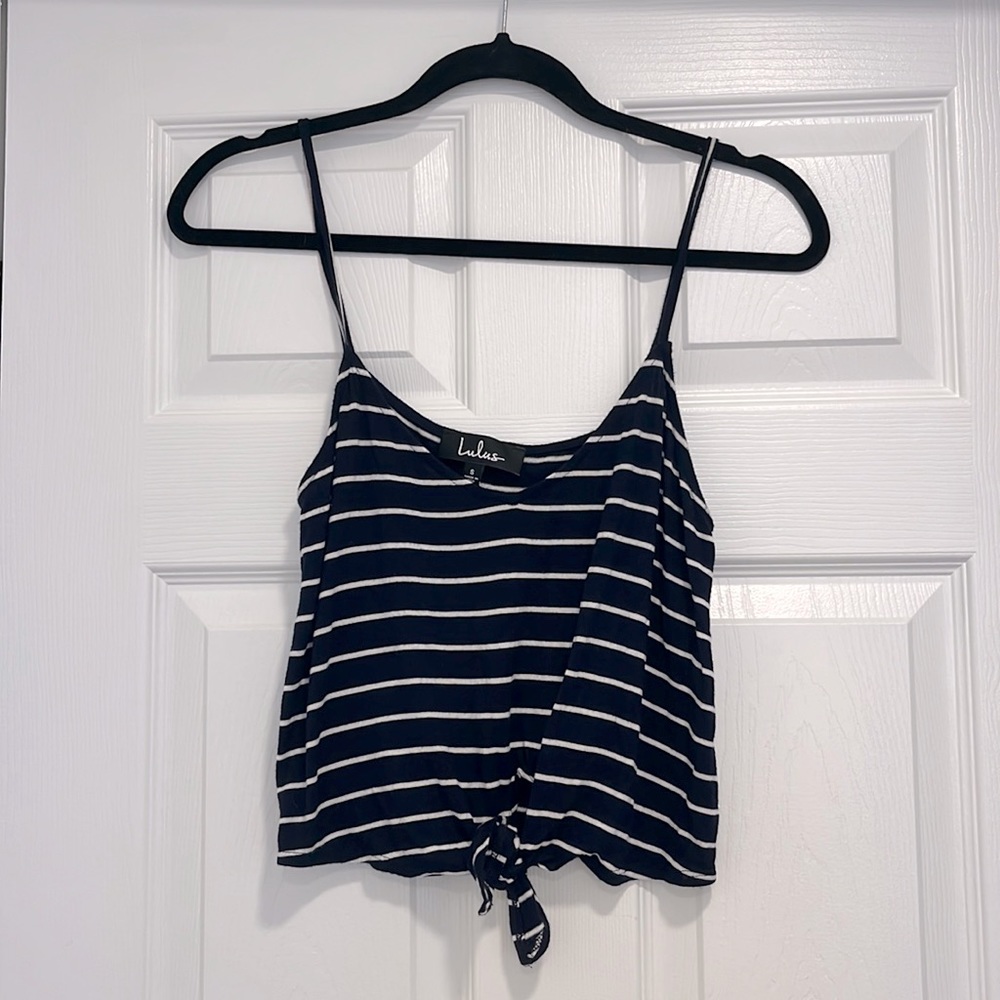 Lulus size small cropped tank with tie detail
